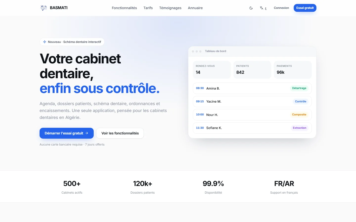 BASMATI — Gestion de cabinet dentaire