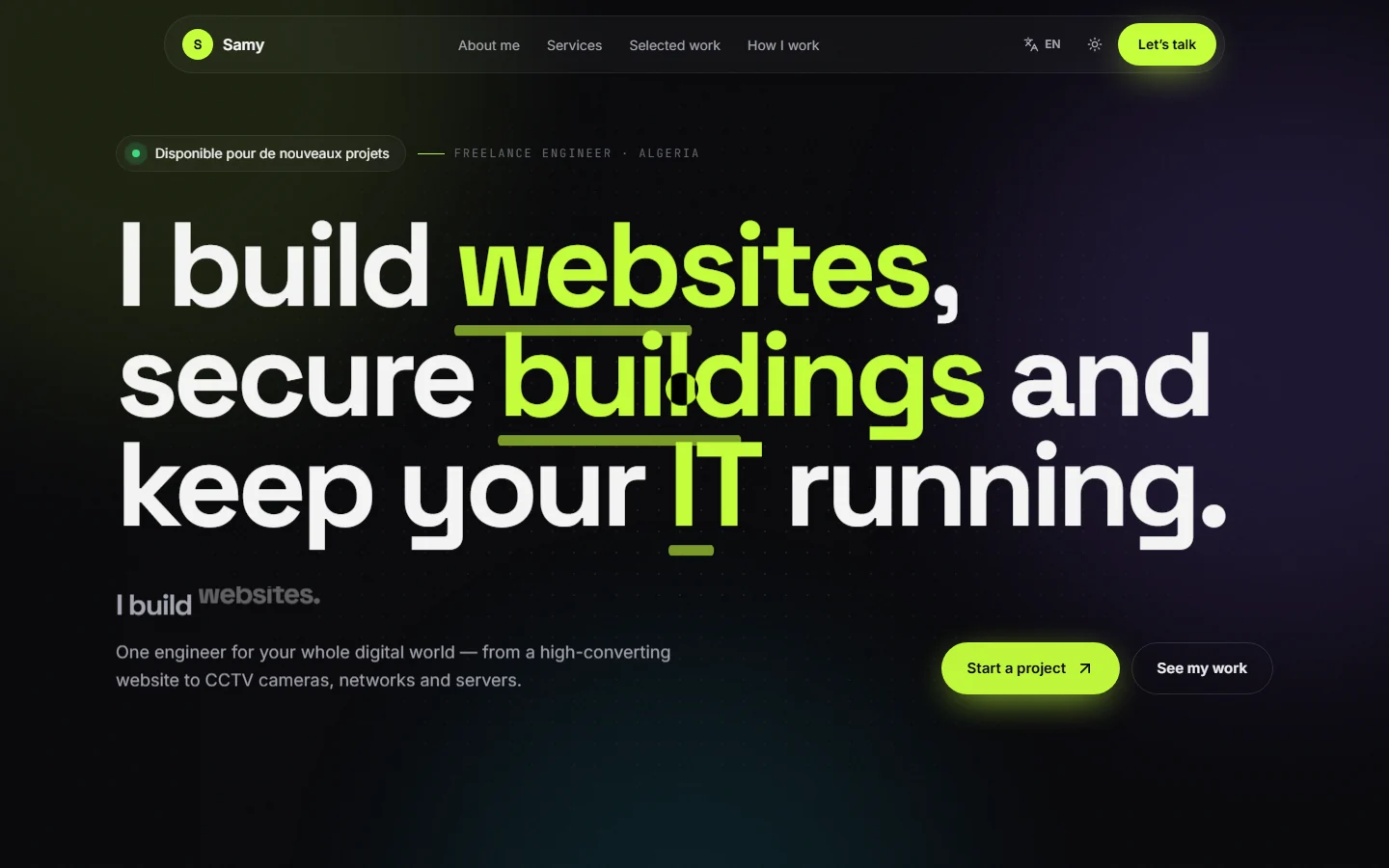 SAMY OS — Portfolio et plateforme freelance